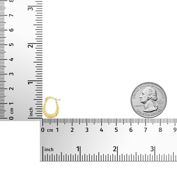 Brand New 10K Gold 14mm Hoop Earrings Mini Lightweight Huggie Real Gold - Picture 9 of 9